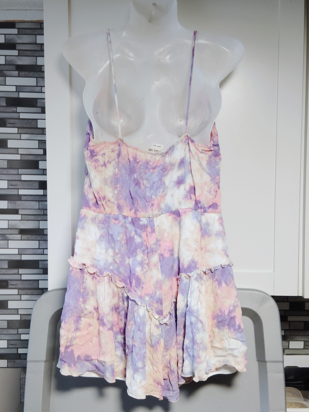 Peach Love Tie-Dye Romper Sz-S - Picture 3 of 4